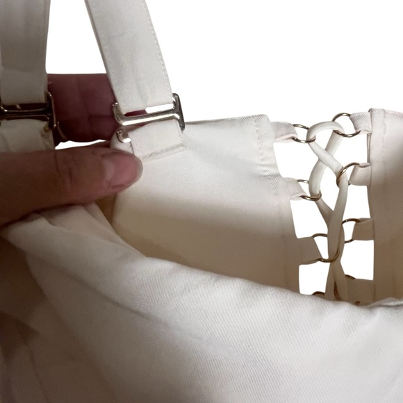 Sabina Musayev “Rosa” Jumpsuit in Off White – Cutout Bodice & Lace-Up Back XS✨ - Picture 12 of 15